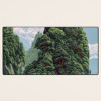 Japanese Wall Art Sage Green Poster Japanese Painting coastal japandi Art Maximalist Art Desk Mat Gallery Image 3