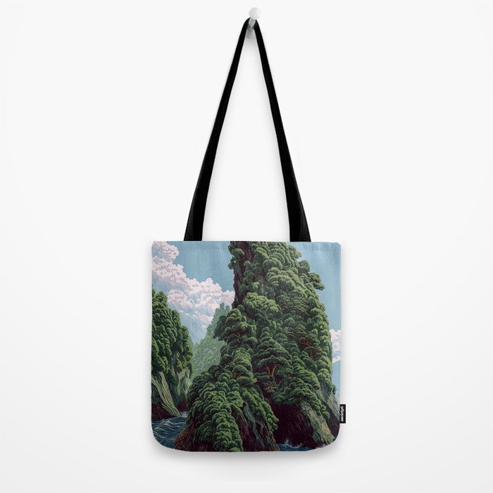 Japanese Wall Art Sage Green Poster Japanese Painting coastal japandi Art Maximalist Art Tote Bag Gallery Image 2
