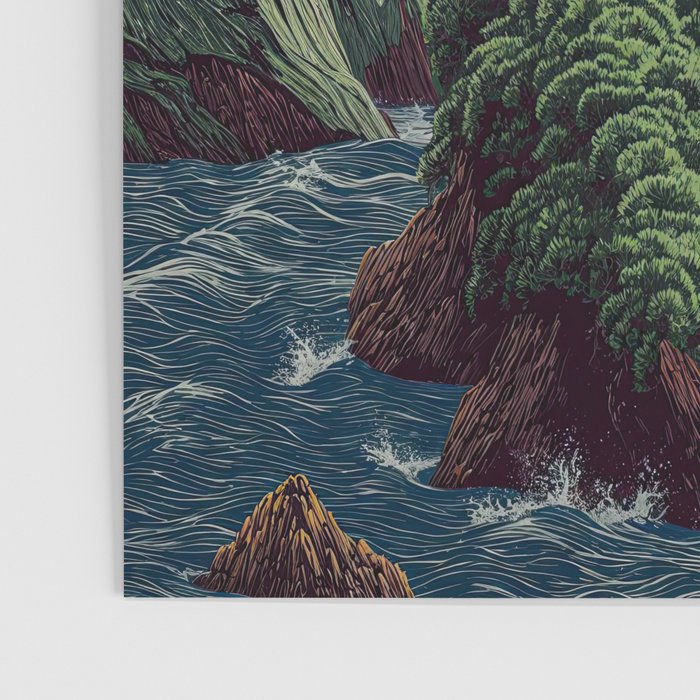 Japanese Wall Art Sage Green Poster Japanese Painting coastal japandi Art Maximalist Art Poster Gallery Image 3