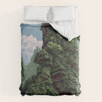 Japanese Wall Art Sage Green Poster Japanese Painting coastal japandi Art Maximalist Art Comforter Gallery Image 6