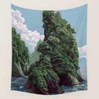 Japanese Wall Art Sage Green Poster Japanese Painting coastal japandi Art Maximalist Art Wall Tapestry Gallery Image 4