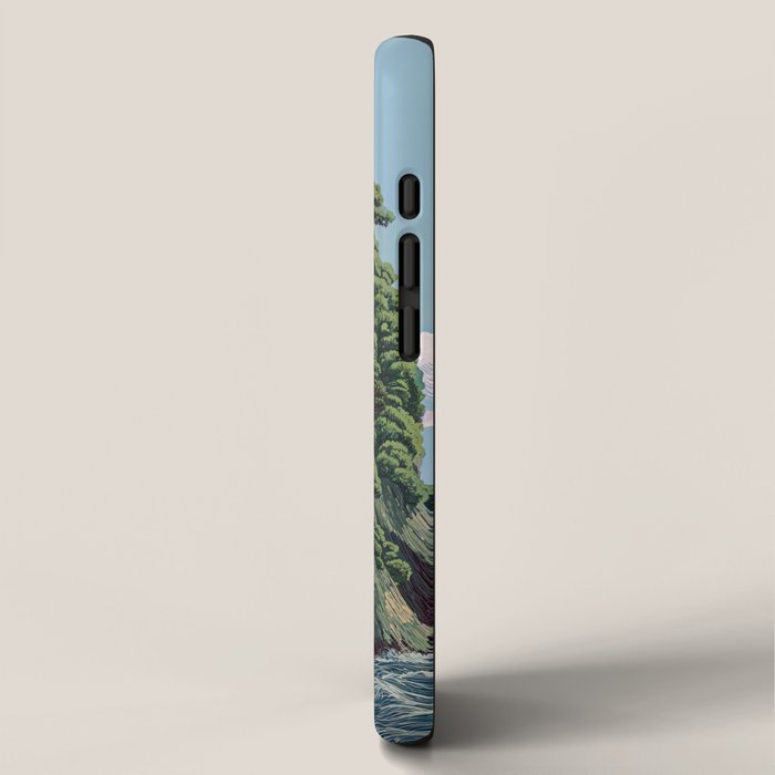 Japanese Wall Art Sage Green Poster Japanese Painting coastal japandi Art Maximalist Art iPhone Case Gallery Image 2