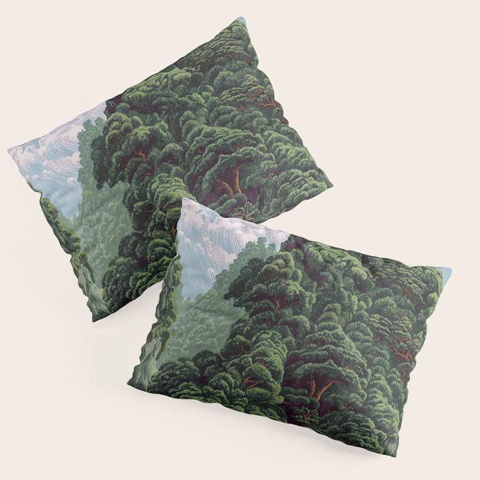 Japanese Wall Art Sage Green Poster Japanese Painting coastal japandi Art Maximalist Art Pillow Sham Gallery Image 3