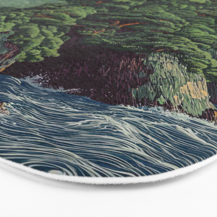 Japanese Wall Art Sage Green Poster Japanese Painting coastal japandi Art Maximalist Art Bath Mat Gallery Image 3