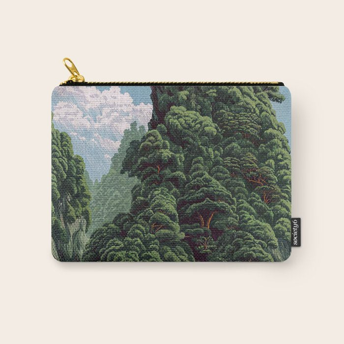 Japanese Wall Art Sage Green Poster Japanese Painting coastal japandi Art Maximalist Art Carry All Pouch Gallery Image 1
