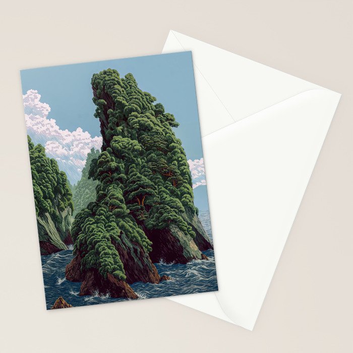 Japanese Wall Art Sage Green Poster Japanese Painting coastal japandi Art Maximalist Art Stationery Card Gallery Image 2