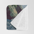 Japanese Wall Art Sage Green Poster Japanese Painting coastal japandi Art Maximalist Art Throw Blanket Gallery Image 3