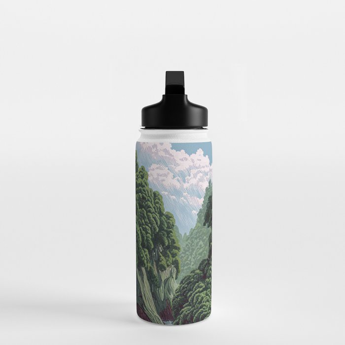 Japanese Wall Art Sage Green Poster Japanese Painting coastal japandi Art Maximalist Art Water Bottle Gallery Image 3