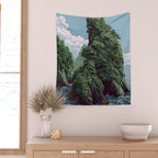Japanese Wall Art Sage Green Poster Japanese Painting coastal japandi Art Maximalist Art Wall Tapestry Gallery Image 2