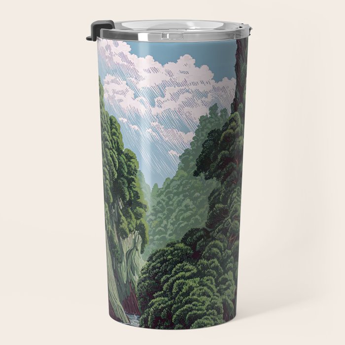 Japanese Wall Art Sage Green Poster Japanese Painting coastal japandi Art Maximalist Art Travel Mug Gallery Image 3