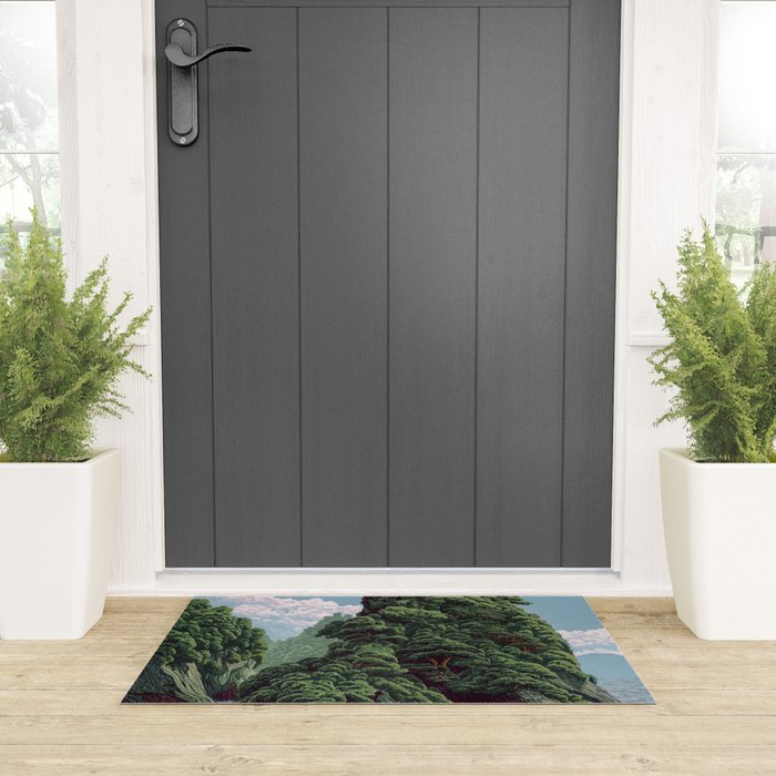 Japanese Wall Art Sage Green Poster Japanese Painting coastal japandi Art Maximalist Art Welcome Mat Gallery Image 3