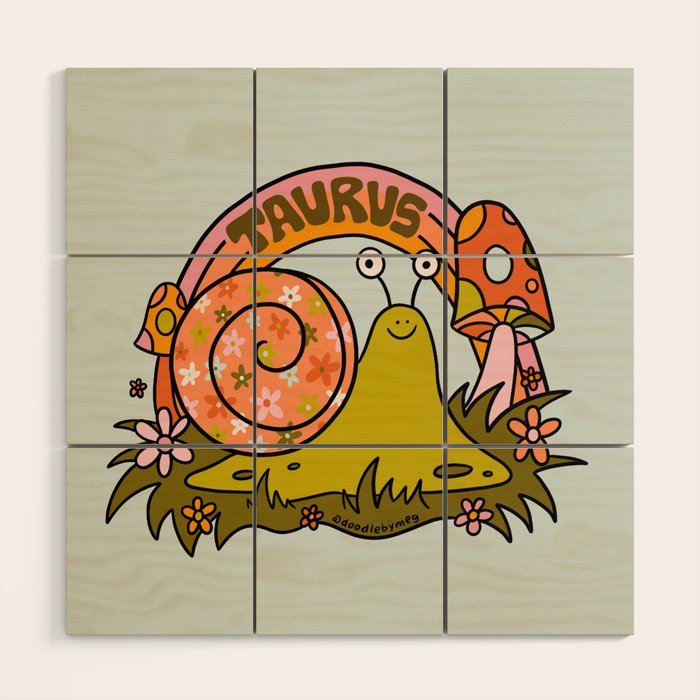 Taurus Snail Wood Wall Art Gallery Image 1
