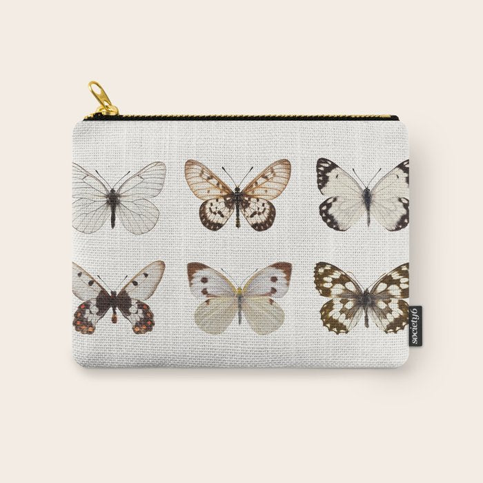 Butterflies in Neutral Colors Carry All Pouch Gallery Image 1