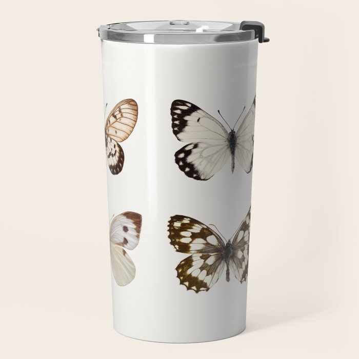 Butterflies in Neutral Colors Travel Mug Gallery Image 2