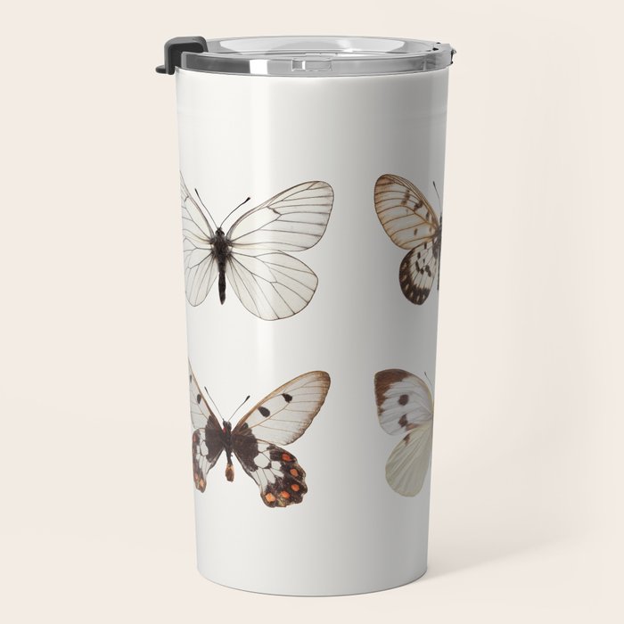 Butterflies in Neutral Colors Travel Mug Gallery Image 3
