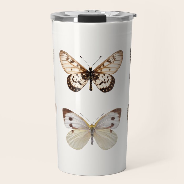 Butterflies in Neutral Colors Travel Mug Gallery Image 1