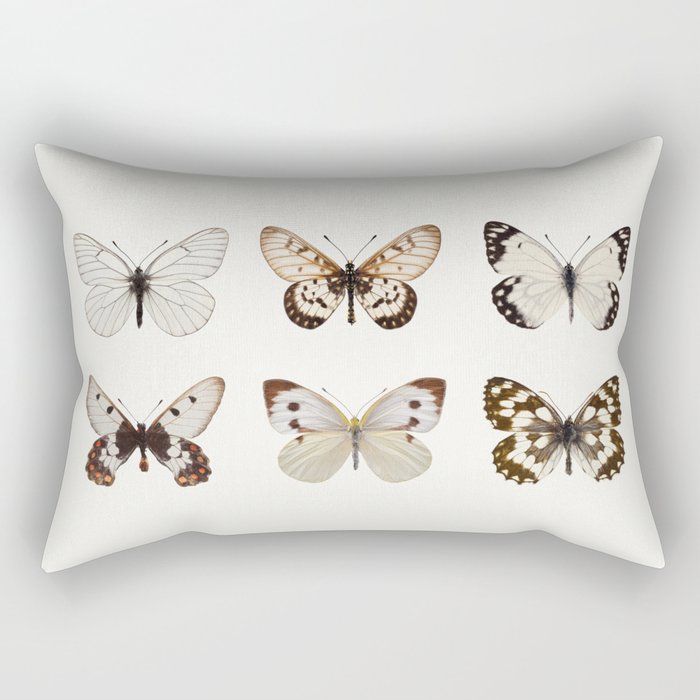 Butterflies in Neutral Colors Rectangular Pillow Gallery Image 1