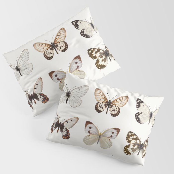 Butterflies in Neutral Colors Pillow Sham Gallery Image 3