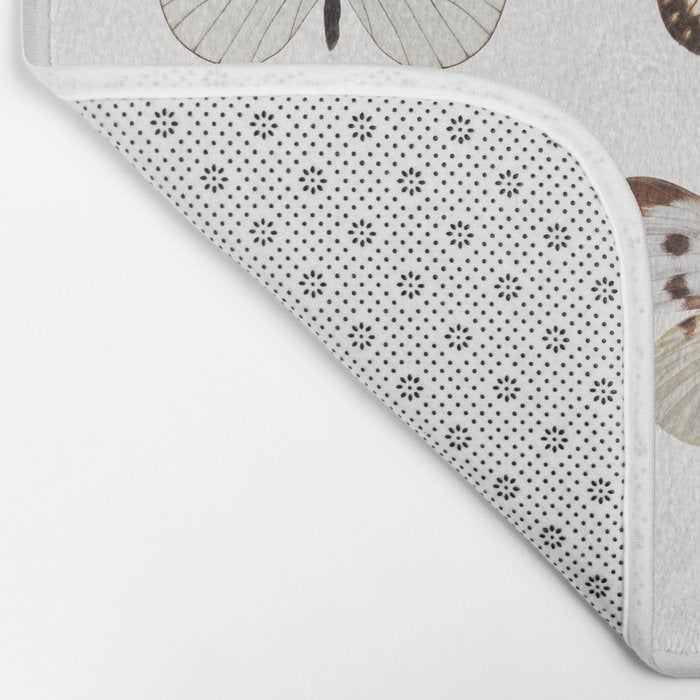 Butterflies in Neutral Colors Bath Mat Gallery Image 2