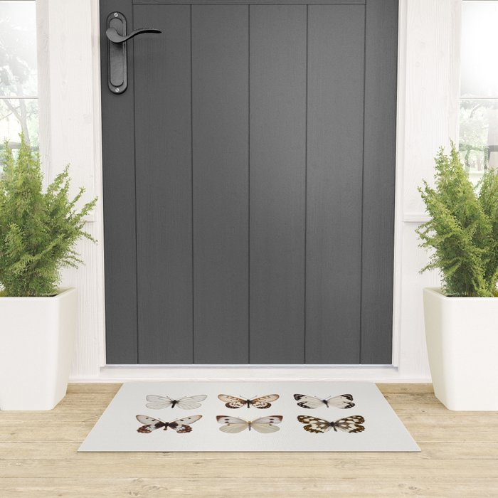 Butterflies in Neutral Colors Welcome Mat Gallery Image 3