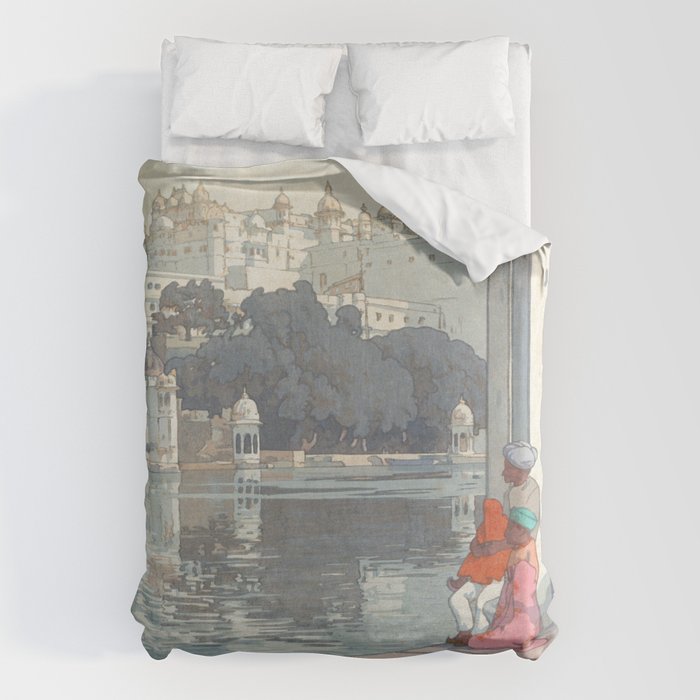 Yoshida Hiroshi, City Palace Udaipur - Vintage Japanese Woodblock Print Art Duvet Cover Gallery Image 6