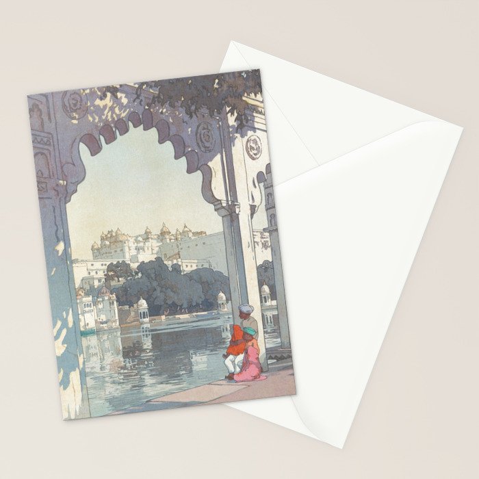 Yoshida Hiroshi, City Palace Udaipur - Vintage Japanese Woodblock Print Art Stationery Card Gallery Image 2