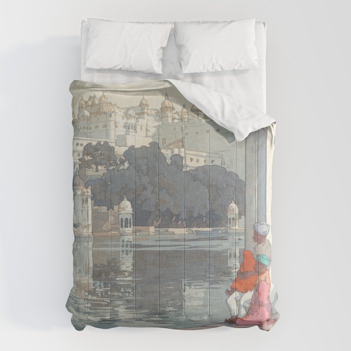 Yoshida Hiroshi, City Palace Udaipur - Vintage Japanese Woodblock Print Art Comforter Gallery Image 6