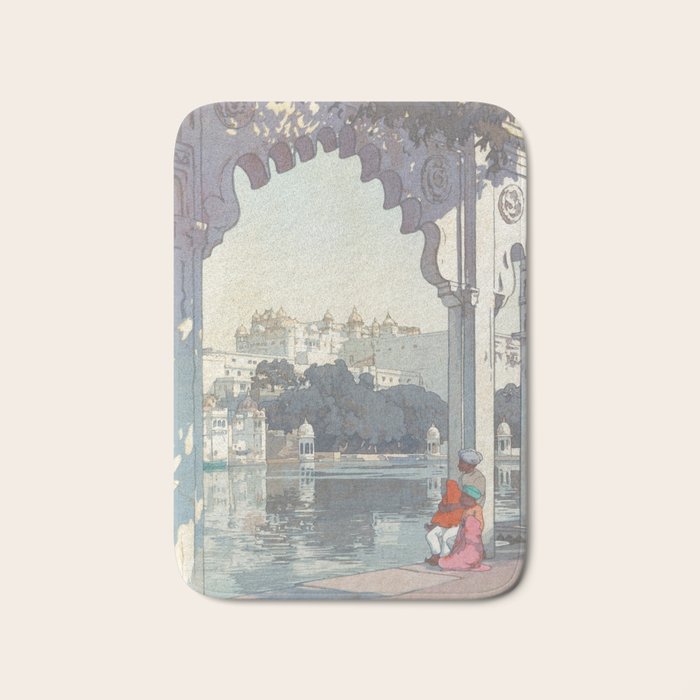 Yoshida Hiroshi, City Palace Udaipur - Vintage Japanese Woodblock Print Art Bath Mat Gallery Image 1