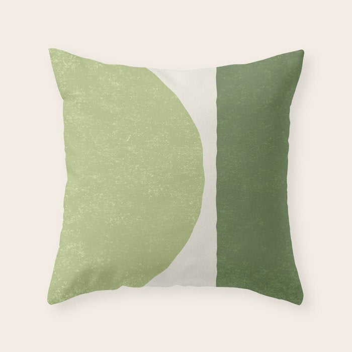 Geometric Balance - Green Throw Pillow Gallery Image 6