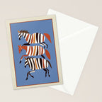Striped Running Horses Stationery Card Gallery Image 2