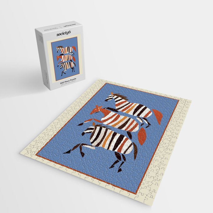 Striped Running Horses Jigsaw Puzzle Gallery Image 2