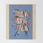 Striped Running Horses Throw Blanket Gallery Image 2