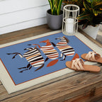Striped Running Horses Outdoor Rug Gallery Image 2