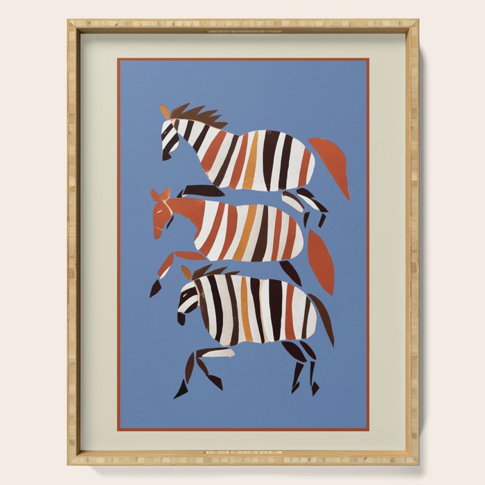 Striped Running Horses Serving Tray Gallery Image 1