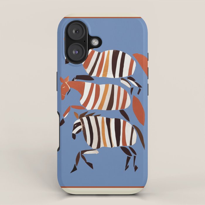Striped Running Horses iPhone Case Gallery Image 1