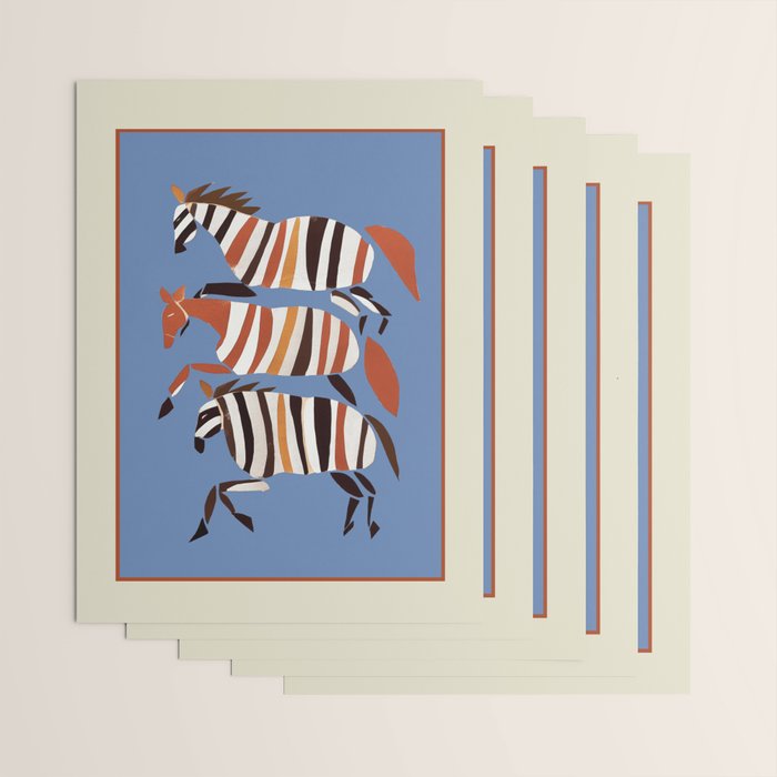 Striped Running Horses Wrapping Paper Gallery Image 3
