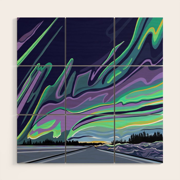 Road to Aurora Wood Wall Art Gallery Image 1