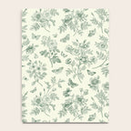 Toile de Jouy Wild Roses & Butterflies Forest Green Floral Notebook Gallery Image 4