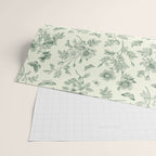 Toile de Jouy Wild Roses & Butterflies Forest Green Floral Wrapping Paper Gallery Image 2