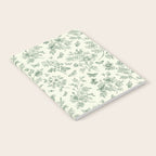 Toile de Jouy Wild Roses & Butterflies Forest Green Floral Notebook Gallery Image 2