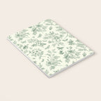 Toile de Jouy Wild Roses & Butterflies Forest Green Floral Notebook Gallery Image 3