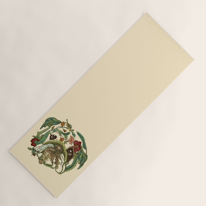 Botanical English Bulldog Yoga Mat Gallery Image 1