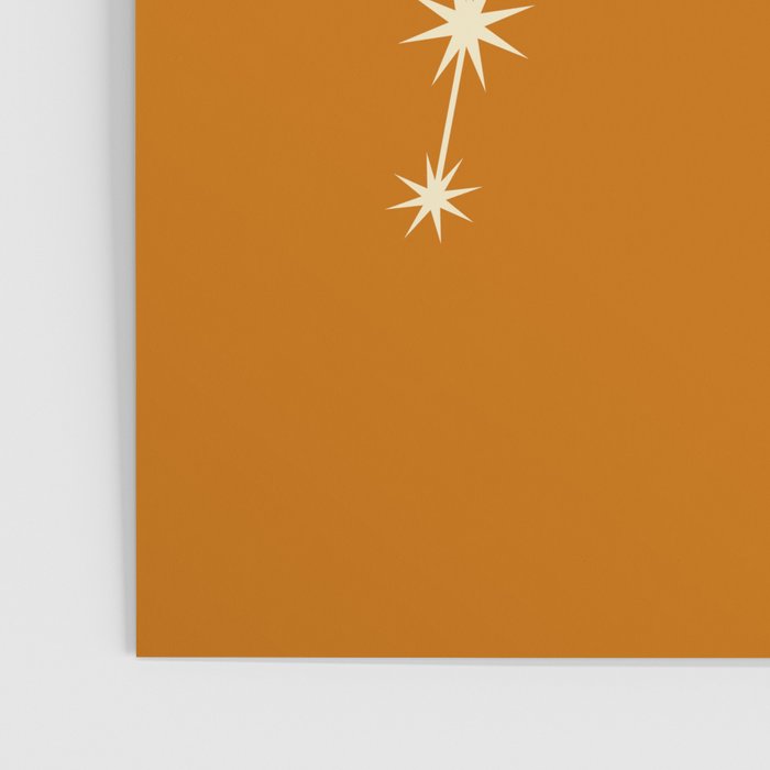 Aquarius Zodiac Star Constellation Line Art Orange Poster Gallery Image 3