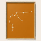Aquarius Zodiac Star Constellation Line Art Orange Serving Tray Gallery Image 1