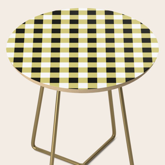 Gingham Large Yellow Black White Side Table Gallery Image 2