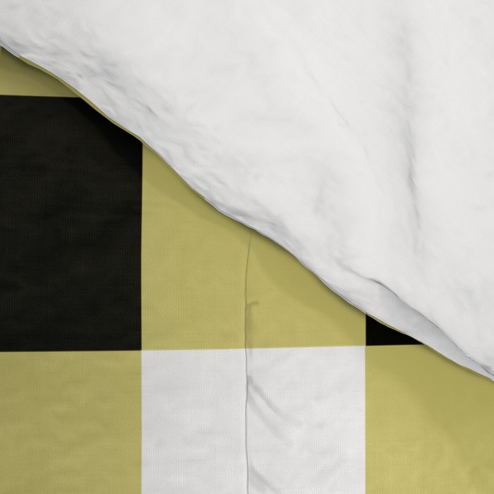 Gingham Large Yellow Black White Comforter Gallery Image 4