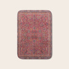 Antique Persian Rug Dark Wine Red Mashad Bath Mat Gallery Image 1