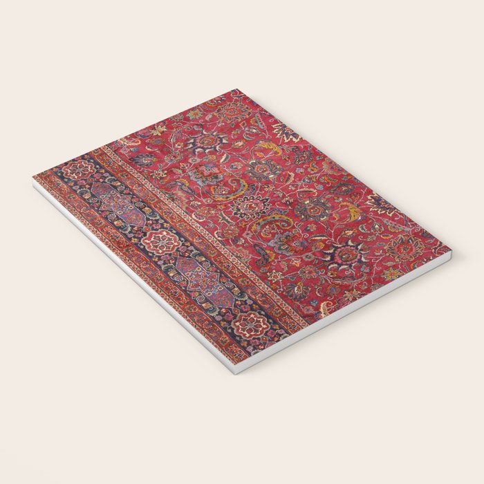 Antique Persian Rug Dark Wine Red Mashad Notebook Gallery Image 3