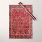 Antique Persian Rug Dark Wine Red Mashad Wrapping Paper Gallery Image 1