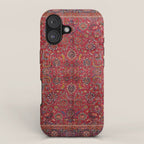 Antique Persian Rug Dark Wine Red Mashad iPhone Case Gallery Image 1